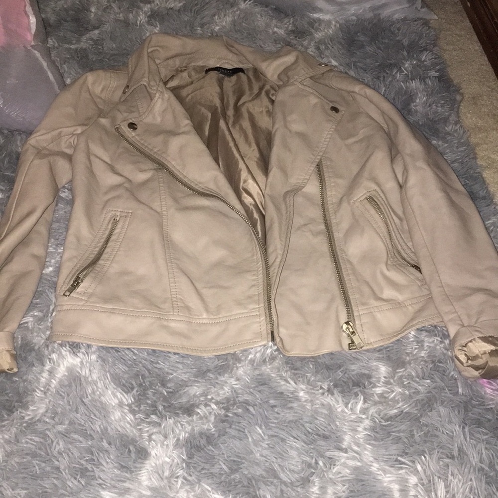 Leather gray jacket